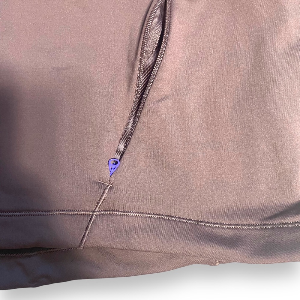 Lululemon Athletics TOPS TECH fleece Hiking Brown Cropped Quarter Zip Sz 10 - Picture 2 of 11